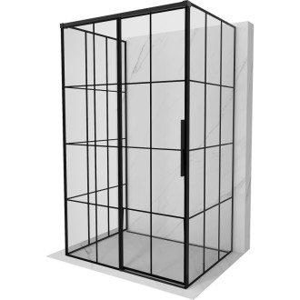 Mexen Rox-3S 3stěnný posuvný sprchový kout levý 90 x 120 cm, černý rošt, černá - 8C2-090-120-70-77-3S-L