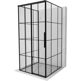 Mexen Rox-3S 3stěnný posuvný sprchový kout levý 120 x 120 cm, černý rošt, černá - 8C2-120-120-70-77-3S-L