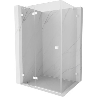 Sprchový kout Mexen Lunar s levým výklopným uchycením 80 x 90 cm, průhledný, bílý - 834-080-090-20-00-L