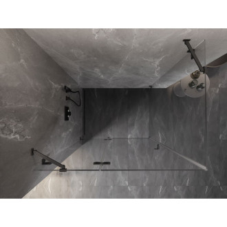 Sprchový kout Mexen Lunar levý výklopný 70 x 80 cm, průhledný, kartáčovaná pistole gray - 834-070-080-66-00-L