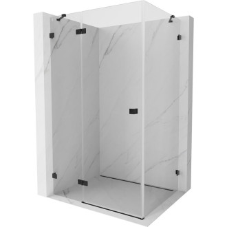 Sprchový kout Mexen Lunar s levým výklopným uchycením 75 x 90 cm, průhledný, černý - 834-075-090-70-00-L