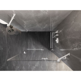 Sprchový kout Mexen Lunar s pravými panty 75 x 80 cm, průhledný, bílý - 834-075-080-20-00-P