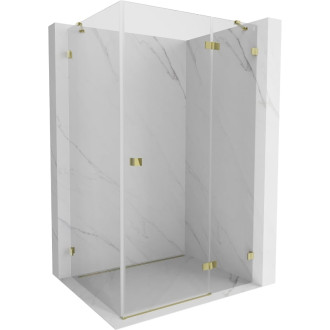 Sprchový kout Mexen Lunar s výklopným pravým uchycením 70 x 90 cm, průhledný, zlatý - 834-070-090-50-00-P