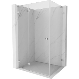 Sprchový kout Mexen Lunar L levý výklopný 75 x 90 cm, průhledný, chrom - 834L-075-090-01-00-L