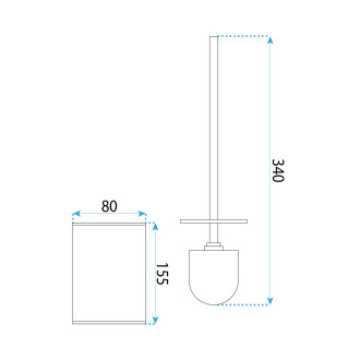 Rea WC štětka B110 TIL BRUSH STEEL REA-88096