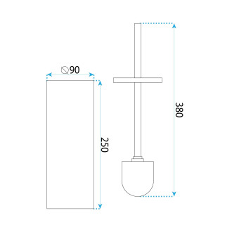 Rea WC štětka B106 TIL BRUSH COPPER REA-88092