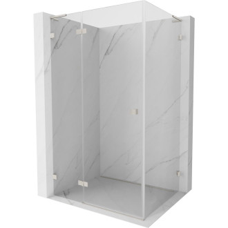 Sprchový kout Mexen Lunar L levý výklopný 70 x 80 cm, průhledný, kartáčovaný nikl - 834L-070-080-97-00-L