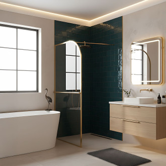 Sprchová zástěna Rea Sky Brush Gold 120