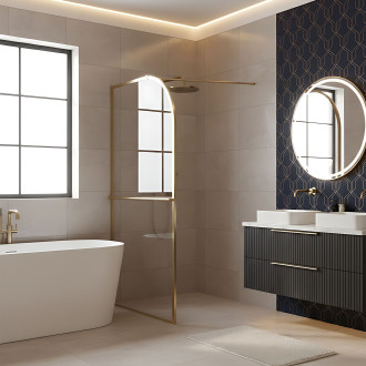 Sprchová zástěna Rea Sky Brush Gold 120