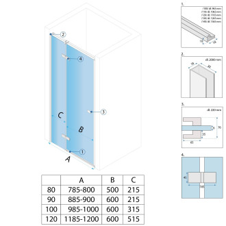 REA Sprchové dveře Atlas 90 Chrome KPL-K4660