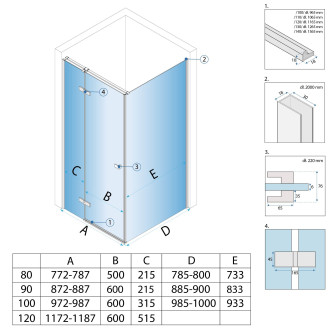 REA Sprchový kout Atlas 90x100 Chrome KPL-K4560