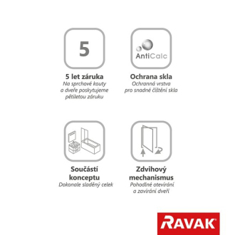 Ravak CSD1-80 white+Transparent 0QV40100Z1