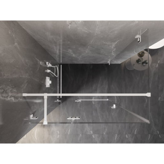 Mexen Lunar T sprchový kout s levým výklopným uchycením 90 x 80 cm, průhledný, bílý - 834T-090-080-20-00-L