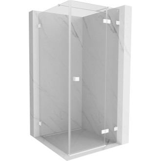 Sprchový kout Mexen Lunar T s pravými panty 90 x 90 cm, průhledný, bílý - 834T-090-090-20-00-P