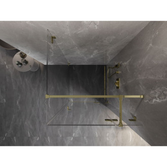 Sprchový kout Mexen Lunar T s pravými panty 100 x 100 cm, průhledný, zlatý - 834T-100-100-50-00-P