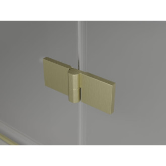 Sprchový kout Mexen Lunar T s levým výklopným uchycením 90 x 100 cm, průhledný, kartáčované zlato - 834T-090-100-55-00-L