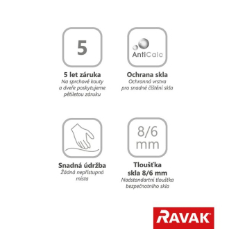 Ravak MSDPS-110/80 L white+Transparent 0WLD4100Z1