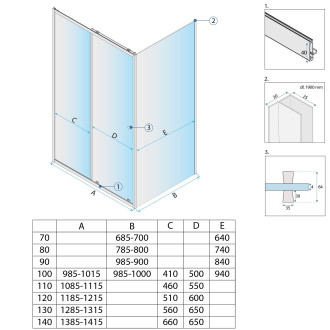 REA Primo Slide Sprchový kout 140x70 Chrome KPL-K0571