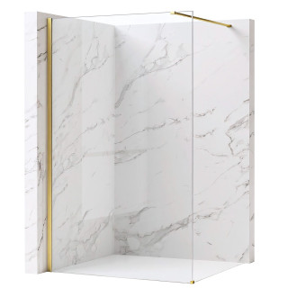 REA Sprchová zástěna Flexi Transparent / Brush Gold 100 KPL-K99262