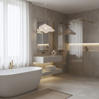 Sprchová zástěna Rea Flexi Transparent / Brush Gold 120