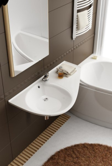 Ravak umyvadlo Avocado Comfort L white s otvory XJ9L1100000