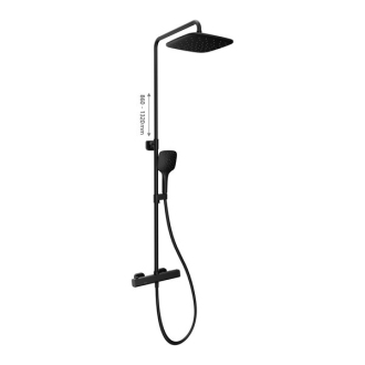Ravak TD F 091.20 Sprchový sloup s termostat. bat. a setem, black X070160