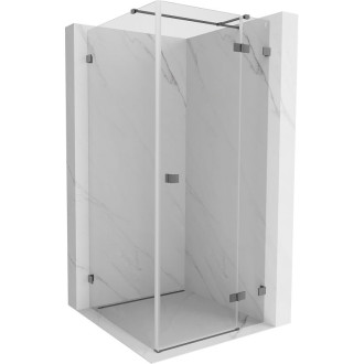 Sprchový kout Mexen Lunar T s pravými panty 80 x 80 cm, průhledný, stříbrná metalíza - 834T-080-080-95-00-P