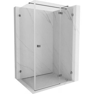 Sprchový kout Mexen Lunar T s pravými panty 100 x 120 cm, průhledný, stříbrná metalíza - 834T-100-120-95-00-P