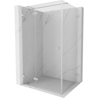 Sprchový kout Mexen Lunar T s levým výklopným uchycením 70 x 120 cm, průhledný, kartáčovaný nikl - 834T-070-120-97-00-L
