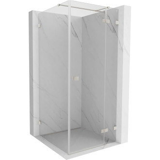 Sprchový kout Mexen Lunar T s pravým pantem 80 x 80 cm, průhledný, kartáčovaný nikl - 834T-080-080-97-00-P