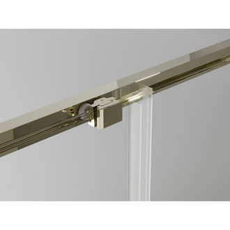 Mexen Exo kabina prysznicowa kwadratowa rozsuwana 95 x 95 cm, transparent, złota - 8111-095-095-50-00