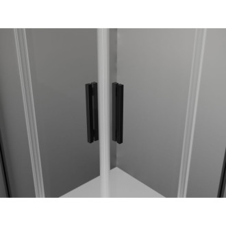 Mexen Exo kabina prysznicowa kwadratowa rozsuwana 85 x 85 cm, transparent, czarna - 8111-085-085-70-00