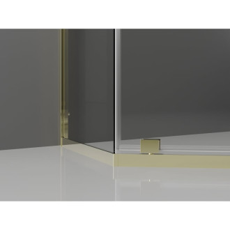 Mexen Exo kabina prysznicowa pięciokątna uchylna 100 x 80 cm, transparent, złota - 812-100-080-50-00