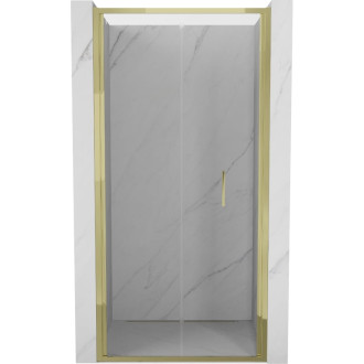 Sprchové skládací dveře Mexen Exo 110 cm, průhledné, zlaté - 816-110-000-50-00