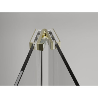 Mexen Exo drzwi prysznicowe składane 110 cm, transparent, złote - 816-110-000-50-00