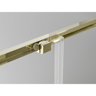 Mexen Exo drzwi prysznicowe rozsuwane 190 cm, transparent, złote - 8151-190-000-50-00