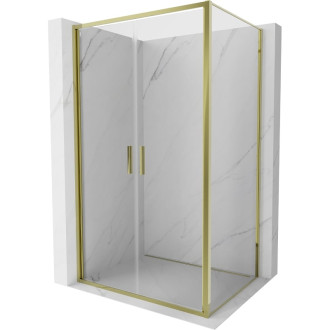 Sprchový kout Mexen Exo s výklopným mechanismem 110 x 85 cm, průhledný, zlatý - 814-110-085-50-00