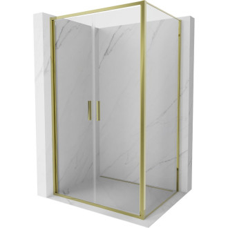 Sprchový kout Mexen Exo s výklopným mechanismem 120 x 95 cm, průhledný, zlatý - 814-120-095-50-00