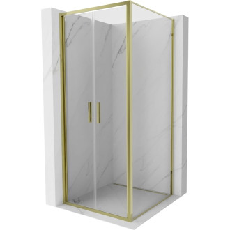 Sprchový kout Mexen Exo s výklopným mechanismem 120 x 120 cm, průhledný, zlatý - 814-120-120-50-00