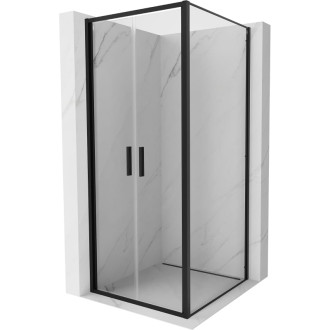 Sprchový kout Mexen Exo s výklopným mechanismem 110 x 110 cm, průhledný, černý - 814-110-110-70-00