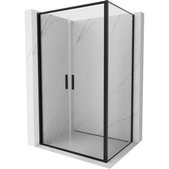 Sprchový kout Mexen Exo s výklopným mechanismem 120 x 100 cm, průhledný, černý - 814-120-100-70-00