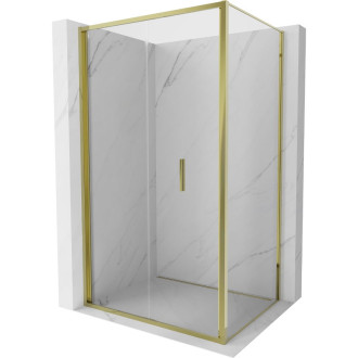 Skládací sprchový kout Mexen Exo 110 x 90 cm, průhledný, zlatý - 816-110-090-50-00