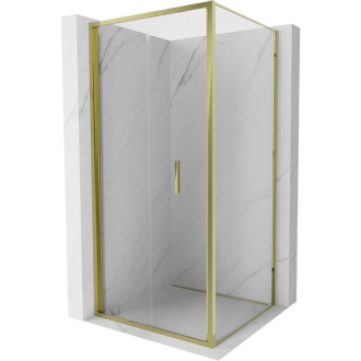 Skládací sprchový kout Mexen Exo 110 x 110 cm, průhledný, zlatý - 816-110-110-50-00