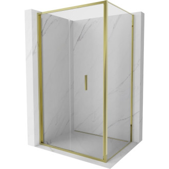 Skládací sprchový kout Mexen Exo 120 x 85 cm, průhledný, zlatý - 816-120-085-50-00