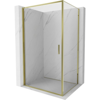 Sprchový kout Mexen Exo s výklopným mechanismem 85 x 120 cm, průhledný, zlatý - 817-085-120-50-00