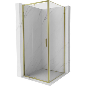 Sprchový kout Mexen Exo s výklopným mechanismem 110 x 110 cm, průhledný, zlatý - 819-110-110-50-00