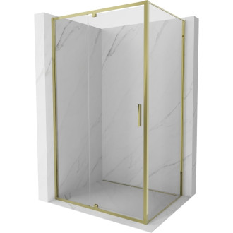 Sprchový kout Mexen Exo s výklopným mechanismem 130 x 110 cm, průhledný, zlatý - 819-130-110-50-00