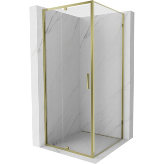 Sprchový kout Mexen Exo s výklopným mechanismem 120 x 120 cm, průhledný, zlatý - 819-120-120-50-00