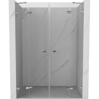 Sprchové dveře Mexen Lunar Duo s otočnými dveřmi 140 cm, průhledné, chrom - 834D-140-000-01-00