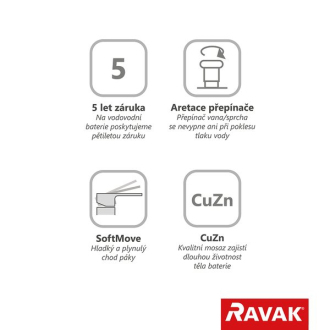 Ravak TD 022.00/150 Vanová nástěnná 150 mm X070065
